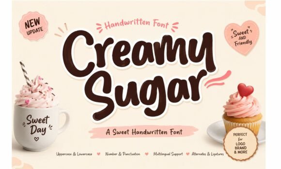 Creamy Sugar: A Sweet and Playful Handwritten Font for Creative Projects