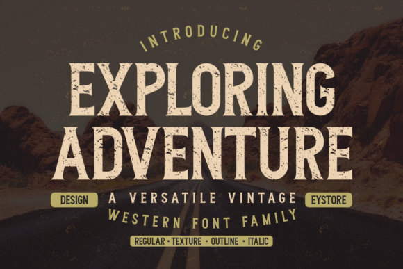 Exploring Adventure: A Bold Vintage Font for Creative Projects